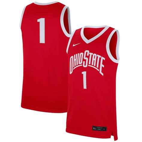 nike men's ohio state buckeyes scarlet 33 replica basketball jersey|ohio state youth nike.